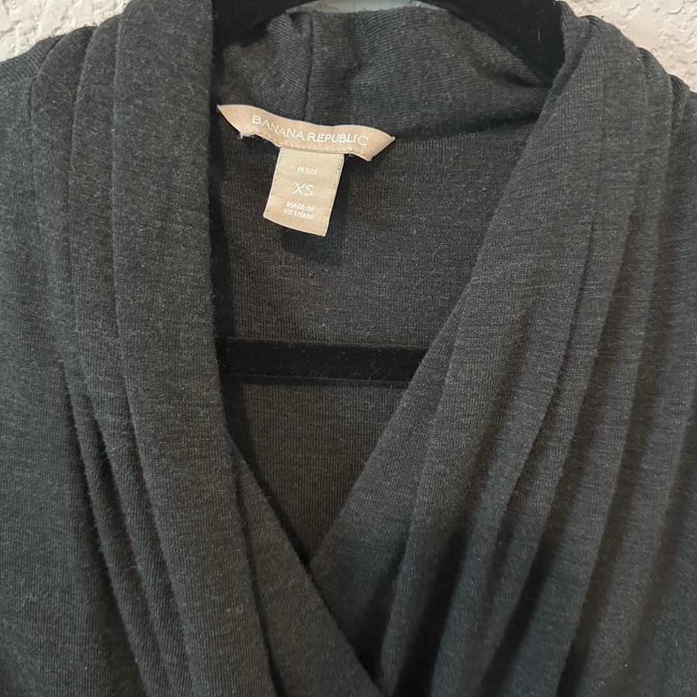 Banana Republic Charcoal wrap knit dress